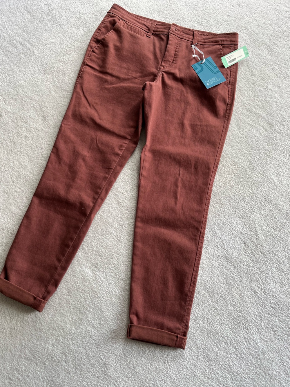 Market & Spruce Women's Rust Brown Straight-Leg Jeans
